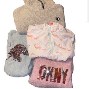 Girls bundle sweaters converse dkny Sz M